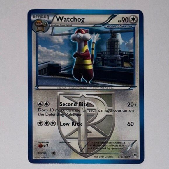 POKEMON CARD: Watchog #113/135 (Pokemon Plasma Storm) - Picture 1 of 2